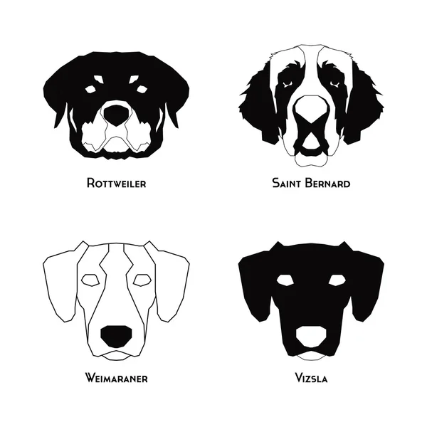 Set of dog silhouettes — Stock Vector