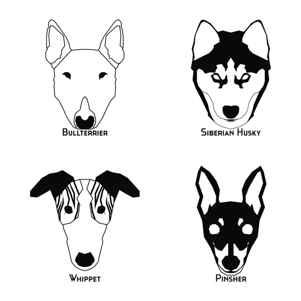 Conjunto de siluetas de perro — Vector de stock