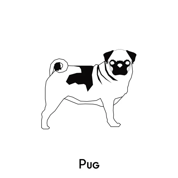Izolované psa silueta — Stockový vektor
