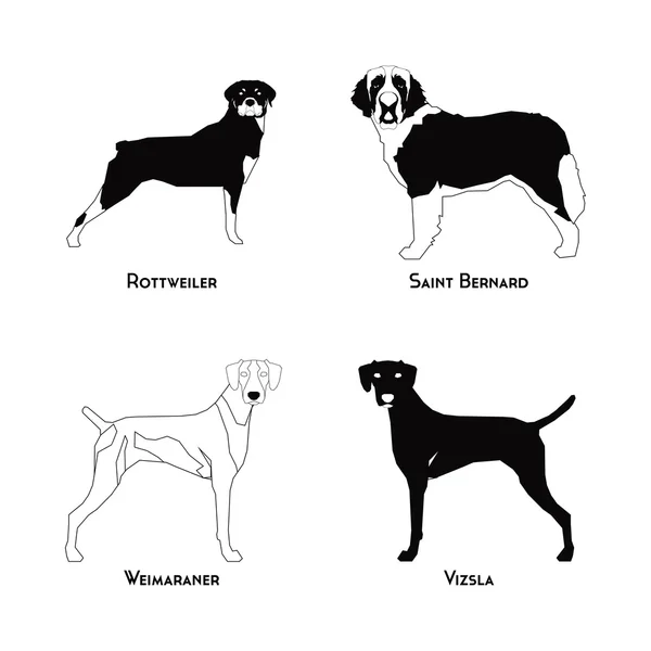 Σύνολο σιλουέτες σκυλί — Διανυσματικό Αρχείο