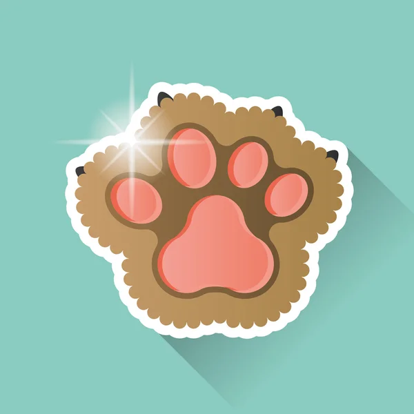 Dog paw, vector illustration — Stock Vector