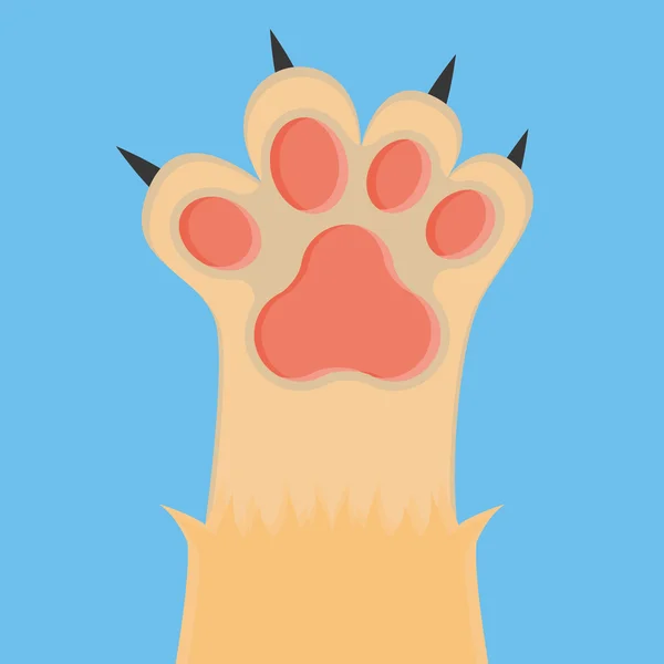 Cat paw, vector illustration — Stock Vector