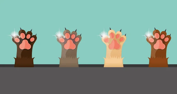 猫の足、ベクトル イラスト — ストックベクタ