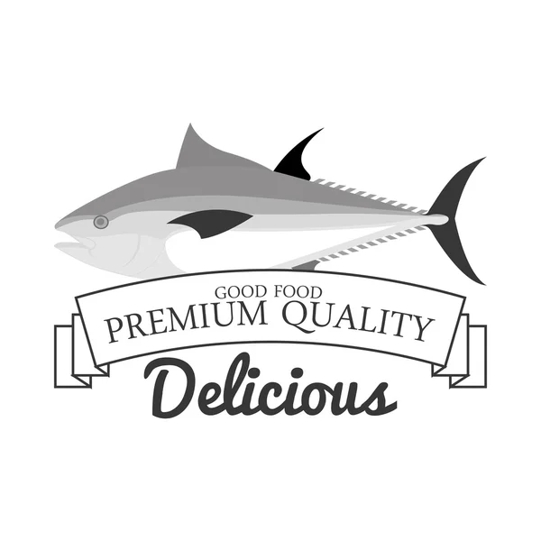 Этикетка морепродуктов — стоковый вектор