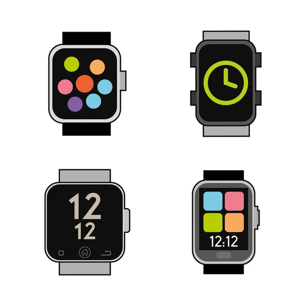 Conjunto de relojes inteligentes — Vector de stock