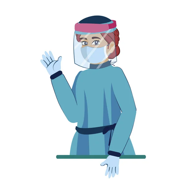 Isolated doctor wearing a face mask — Stock Vector