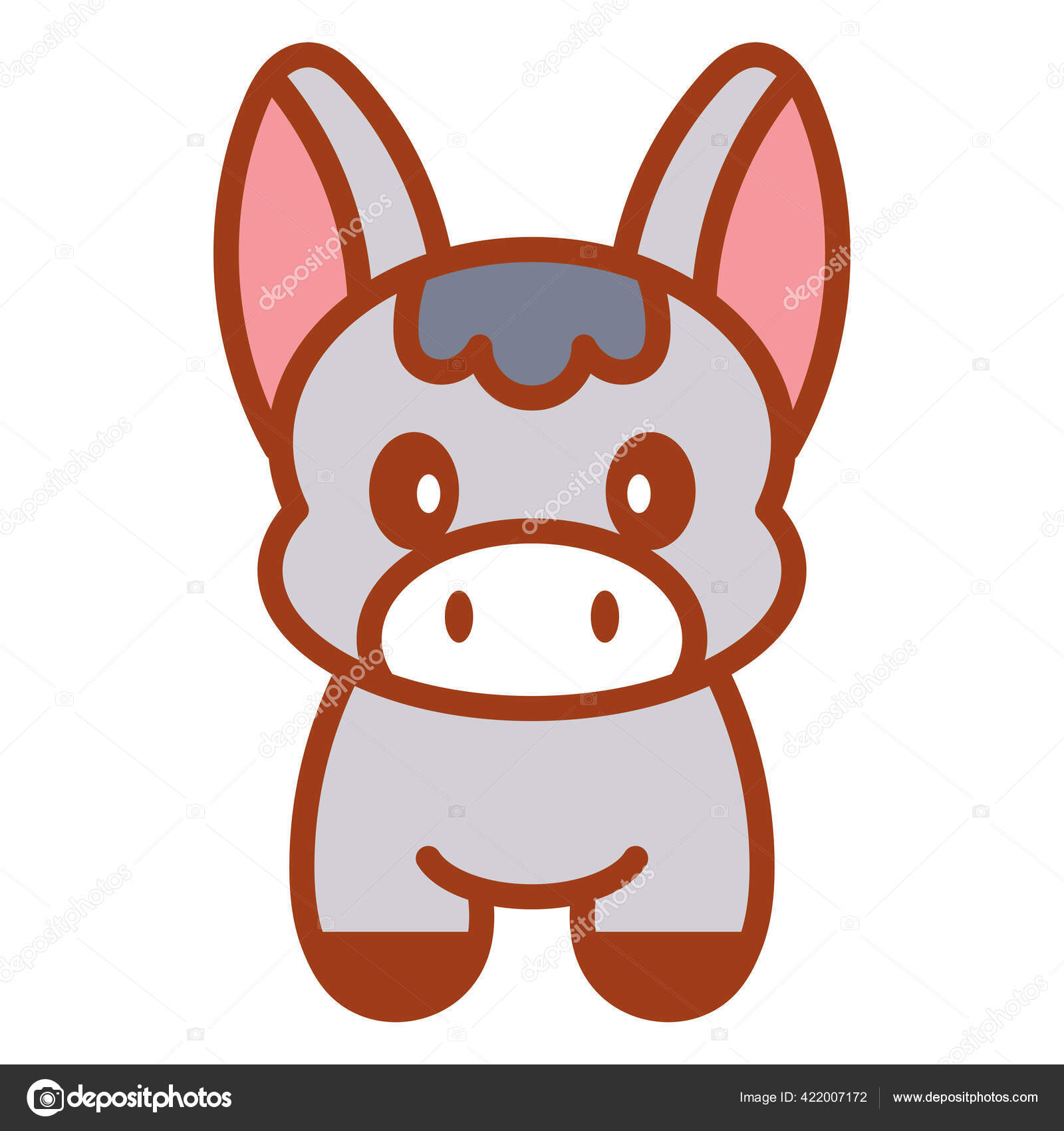 Изолированная Икона Осла Векторное Изображение ©Illustratiostock.