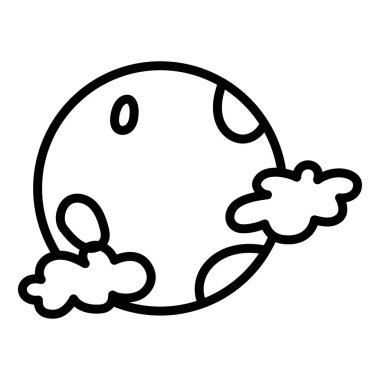 Bulutlu ıssız bir ay.