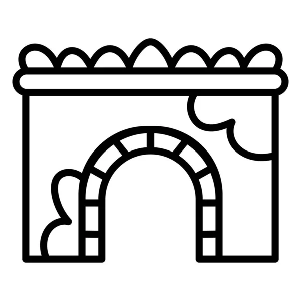 Icono de puerta de piedra aislada — Archivo Imágenes Vectoriales