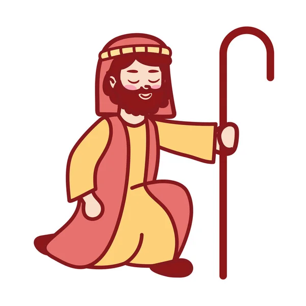 Изолированная икона пастуха — стоковый вектор