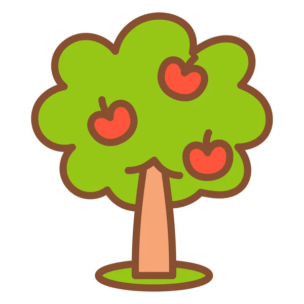 Isolerad äppelträd ikon — Stock vektor