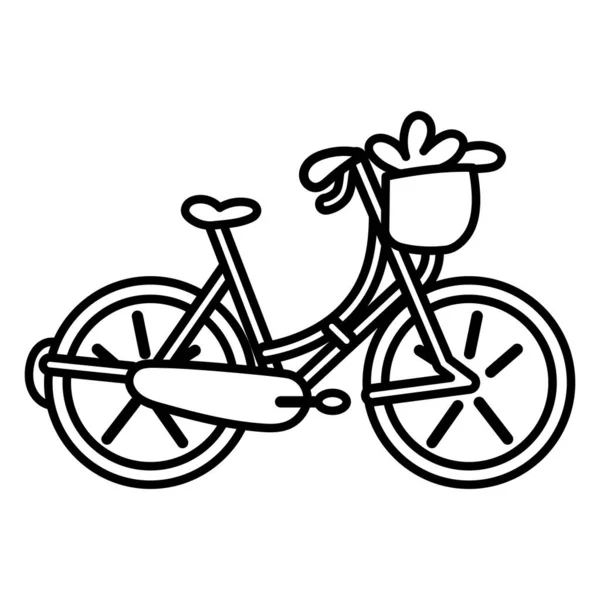 Icono de bicicleta mujer aislada — Vector de stock