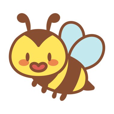 İzole edilmiş arı çizgi film simgesi