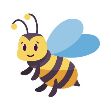 İzole edilmiş bir arı çizgi filmi.