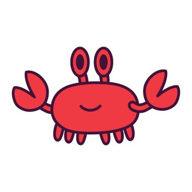 İzole edilmiş bir yengeç karikatürü.