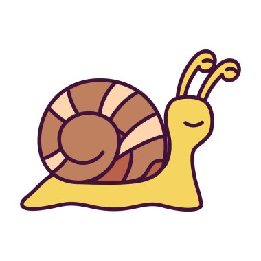 İzole edilmiş bir salyangoz çizgi filmi.