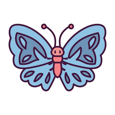İzole edilmiş bir kelebek karikatürü.
