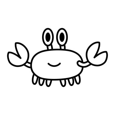 İzole edilmiş bir yengeç karikatürü.