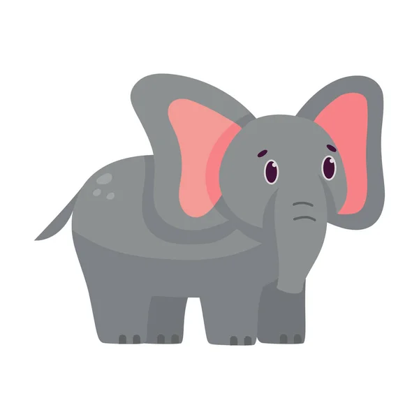 Caricature isolée d'un éléphant — Image vectorielle