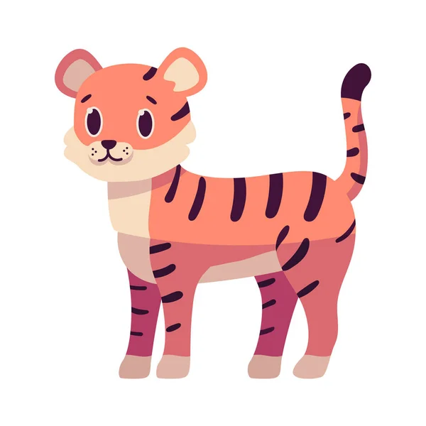 Dibujos animados aislados de un tigre — Vector de stock