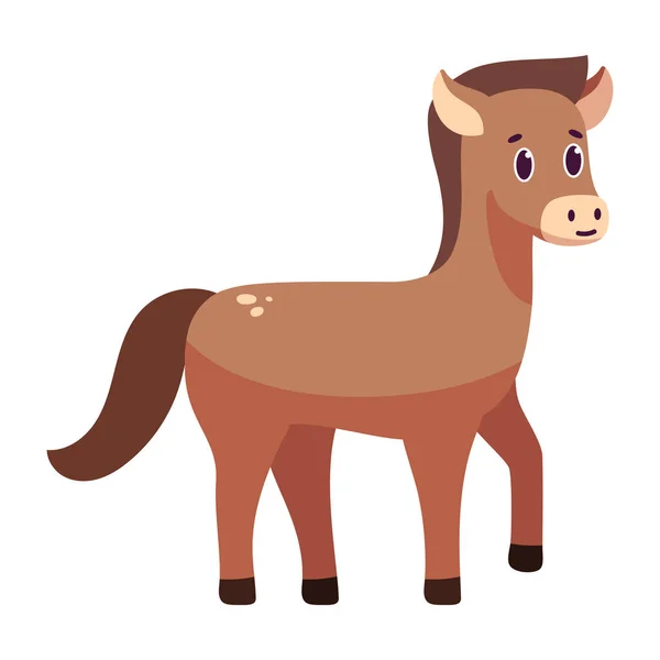 Dibujos animados aislados de un caballo — Vector de stock