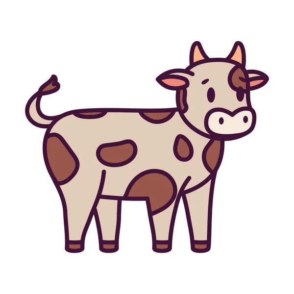 Caricature isolée d'une vache — Image vectorielle