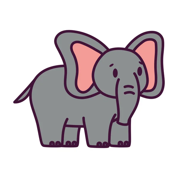 Caricature isolée d'un éléphant — Image vectorielle