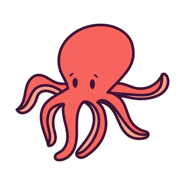 Izolovaný kreslený film o chobotnici — Stockový vektor