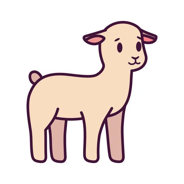 Изолированная карикатура на овцу — стоковый вектор