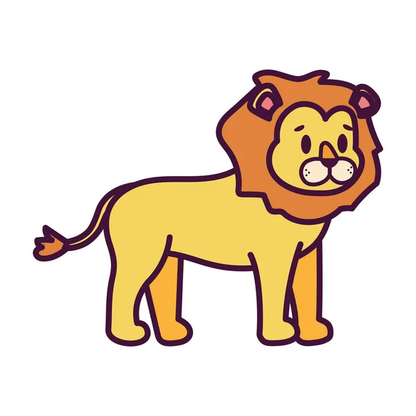 Изолированная карикатура на льва — стоковый вектор
