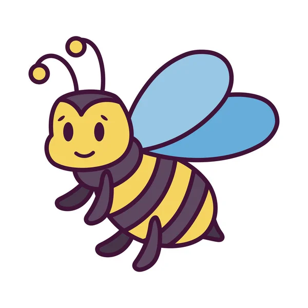 蜂の隔離された漫画 — ストックベクタ