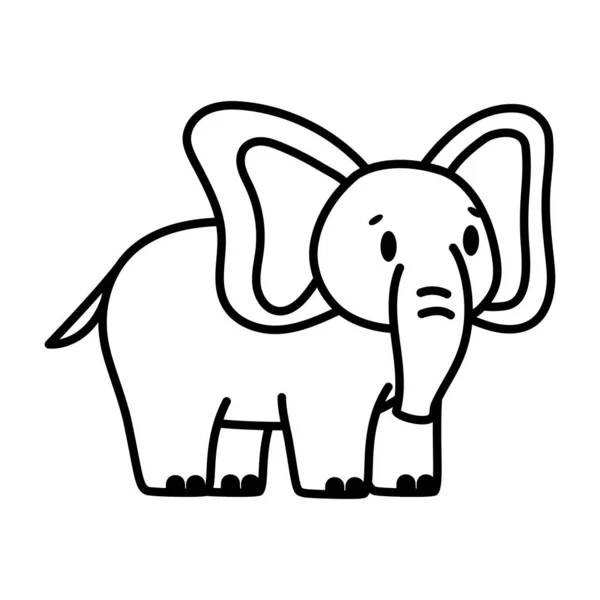 Caricature isolée d'un éléphant — Image vectorielle