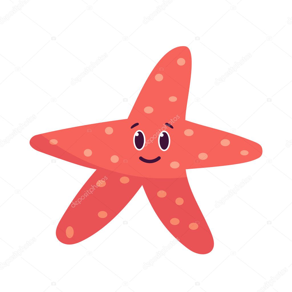 Isolated cartoon of a starfish