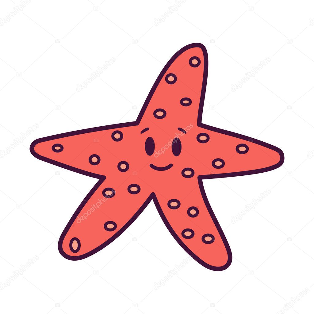 Isolated cartoon of a starfish