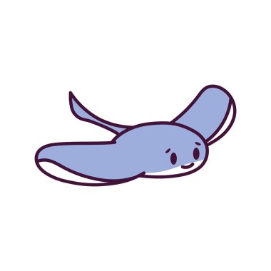 İzole edilmiş bir Stingray karikatürü.