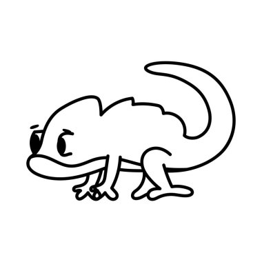 İzole edilmiş bir bukalemun karikatürü.