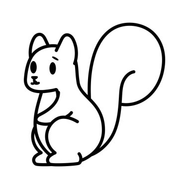 İzole edilmiş bir sincap karikatürü.