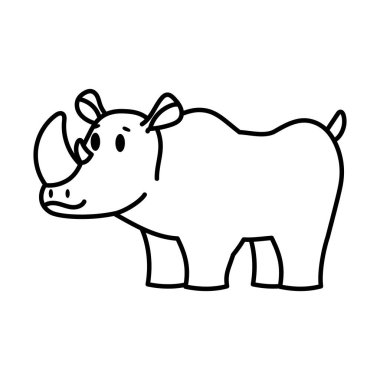 İzole edilmiş bir gergedan karikatürü.