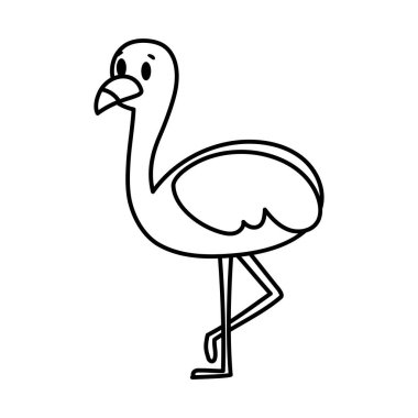 Ayrı bir flamingo karikatürü.