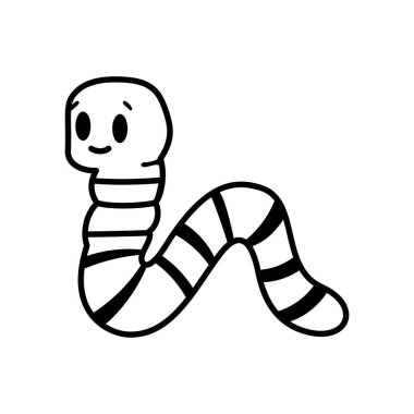 Ayrı bir solucan karikatürü.