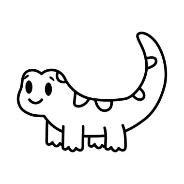 İzole edilmiş bir iguana karikatürü.