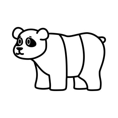 İzole bir panda karikatürü.