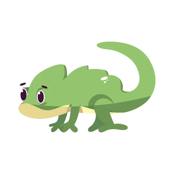 Dibujos animados aislados de un camaleón — Vector de stock