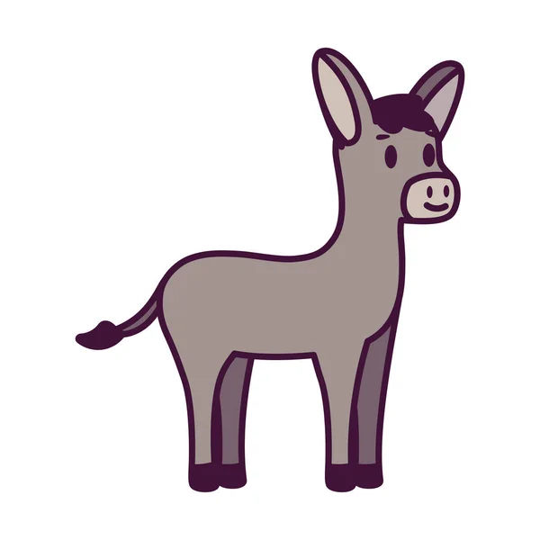 Dibujos animados aislados de un burro — Archivo Imágenes Vectoriales