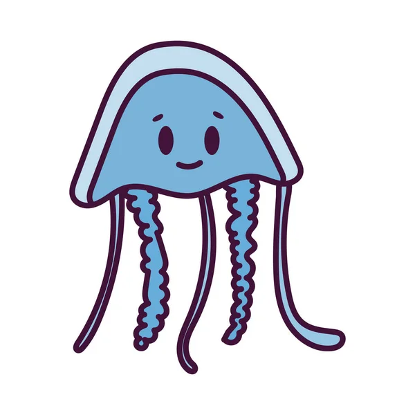 Dibujos animados aislados de una medusa — Archivo Imágenes Vectoriales