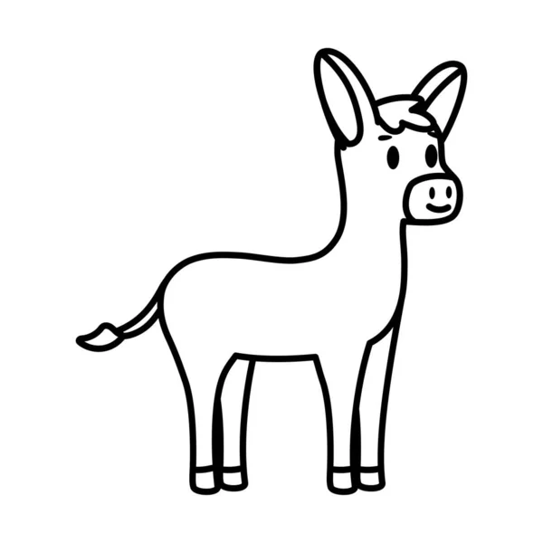 Caricature isolée d'un âne — Image vectorielle