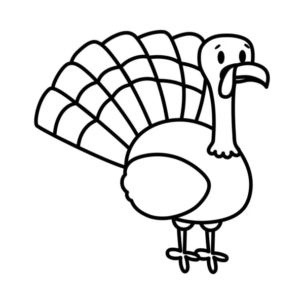 Isolated cartoon of a turkey bird — Stock Vector
