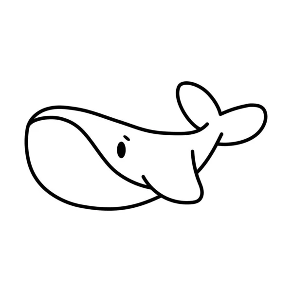 การ์ตูนโดดเดี่ยวของปลาวาฬ — ภาพเวกเตอร์สต็อก
