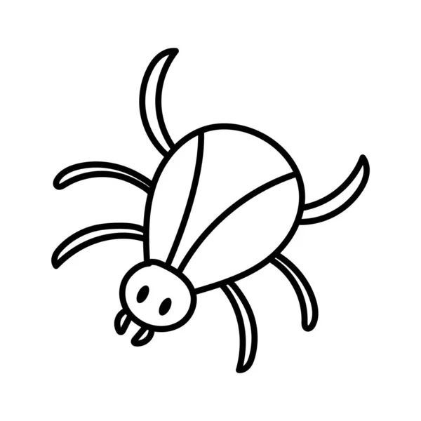 독거미에 관한 고립 된 만화 — 스톡 벡터