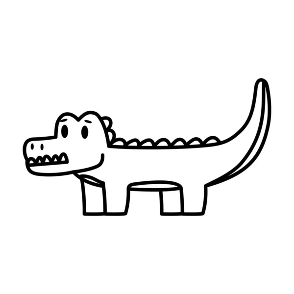 Isolierte Karikatur eines Krokodils — Stockvektor